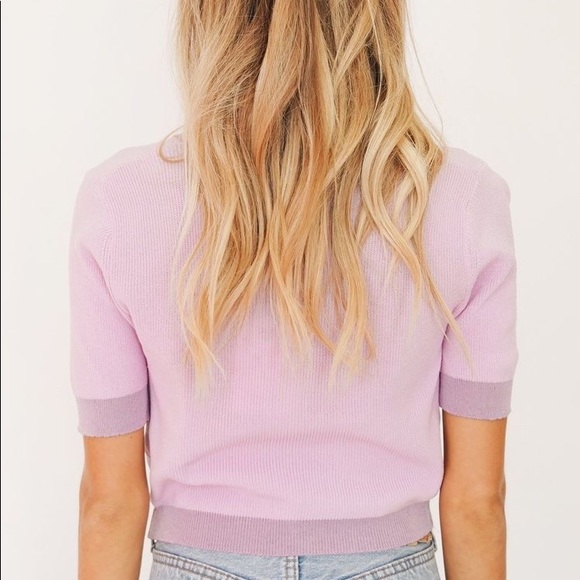 ✨NWT✨ VERGE GIRL lavender button front top US L - Picture 2 of 2